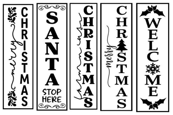 Christmas Porch Sign SVG Bundle Merry
