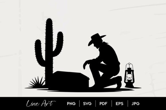 Cowboy Grave Silhouette SVG Review