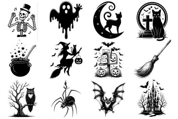 Halloween SVG Bundle Ghost Witch Cat B