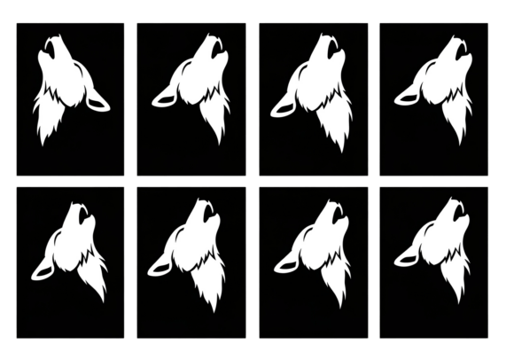 Howling Wolf Silhouette Sticker Pack