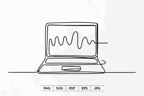 Laptop Analytics Line Art SVG Review