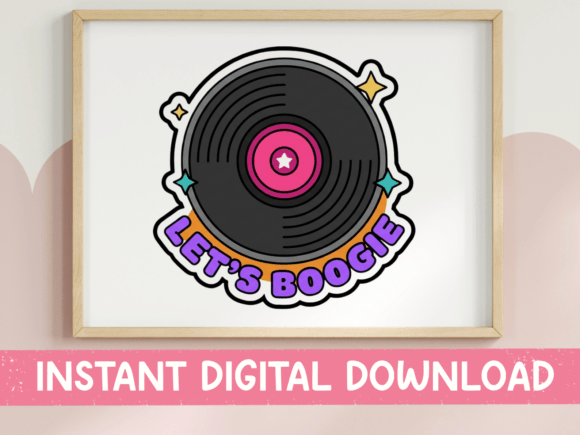 Let s Boogie Vinyl Record Sticker Embroidery Review