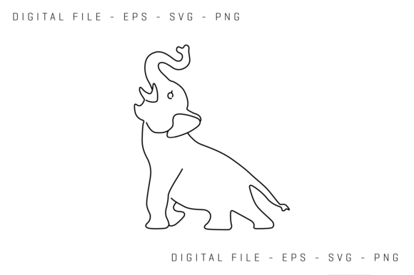 Review: Standing Funny Elephant Line Art