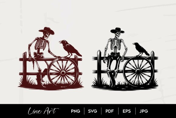 Skeleton Cowboy Raven SVG Review