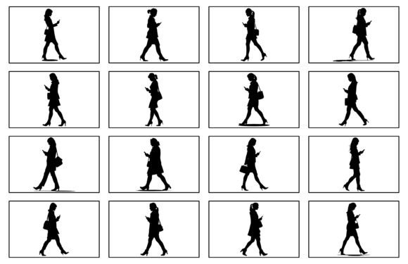 Woman Walking Silhouette Vector for T-Sh Review